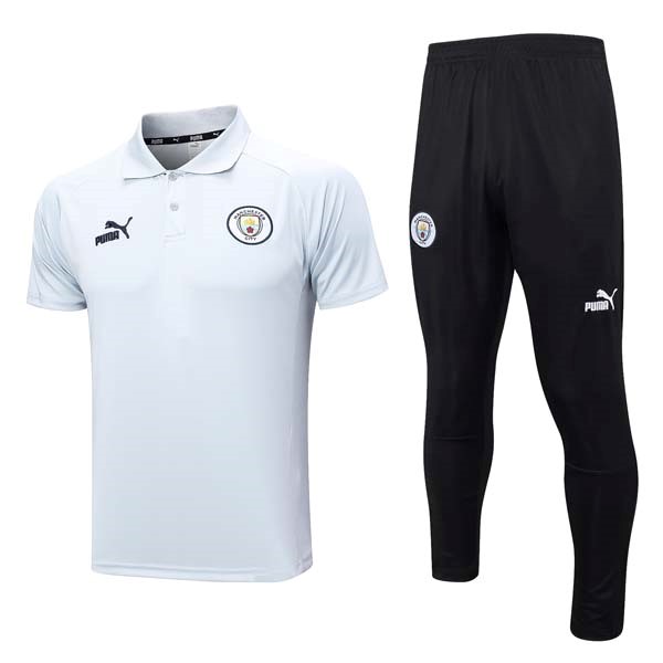 Polo Manchester City Set Completo 23/24 Bianco Nero